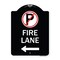Signmission Fire Lane No Parking and Left Arrow Heavy-Gauge Aluminum Sign, 24" x 18", BW-1824-24020 A-DES-BW-1824-24020 - alternate 1
